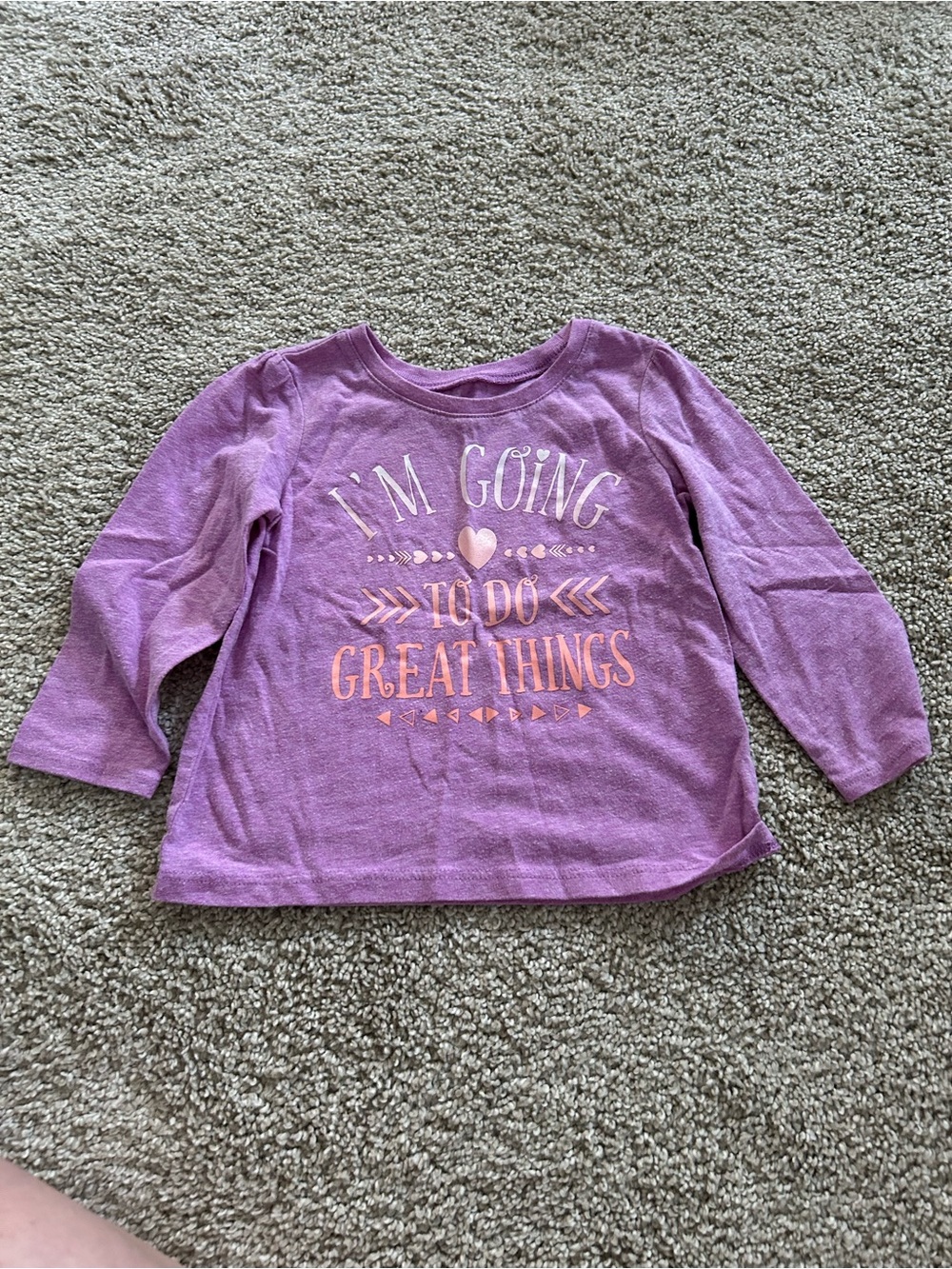 Children’s Place 18-24 Month Purple Long Sleeve "Great Things" T-Shirt